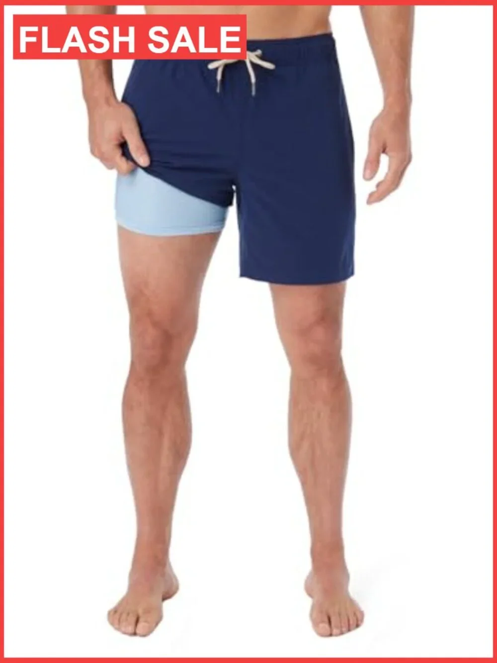 Men's Swim Trunks with Liner 7-Inch Inseam Quick Dry DWR